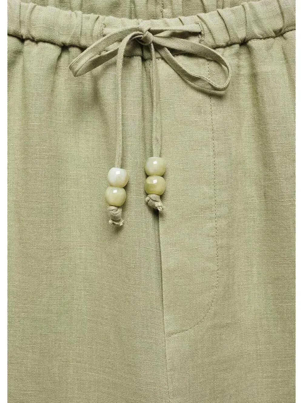 Mango 100% Linen Pants Green NWT Size Small